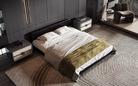 Modern style commodity bed 3d model