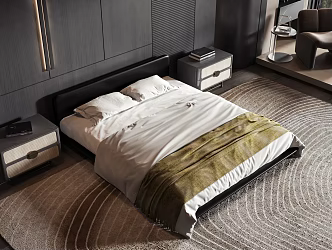 Modern style commodity bed 3d model