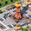 Chinese-style Tower Ancient Architecture Tower Ancient Military Watchtower City Stronghold Tower Viewing Tower Lingxiao Pagoda 3d model