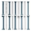 Classical Roman Columns With Ornate Carvings Spiral Patterns And Color Variations