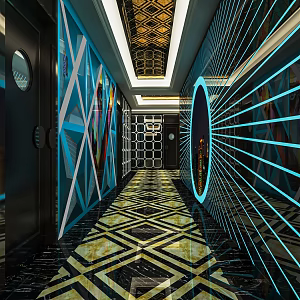 Modern KTV aisle corridor box door 3d model