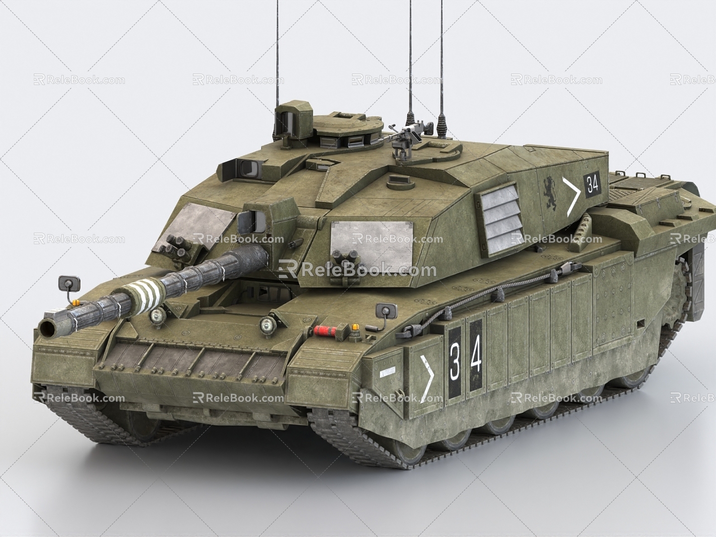 British Tank Medium Tank Challenger 2 Main Battle Tank 3d model