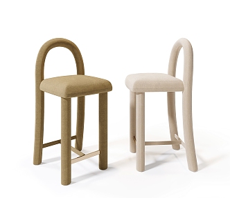 Modern Bar Chair Cream Bar Chair 3d model