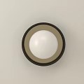 Modern Circular Wall Light With White Spherical Shade And Black Gold Ring 3d model