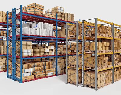 modern shelf storage shelf 3d model