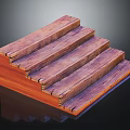 Natural Wooden Stairs Design With Simple Steps And Wood Texture For Home Interior