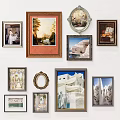 Diverse Framed Artworks On White Wall With Various Styles And