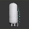Cylindrical Stainless Steel Industrial Equipment with Transparent Viewing Window Internal Granular Material and Support Legs