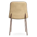 Modern Leather Upholstered Single Chair with Sleek Metal Legs and Brown Beige Color Options for Home Interior