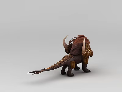 Inflatable Fantasy Creature Model With Decorative Horns And Tail Design 3d model