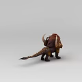 Inflatable Fantasy Creature Model With Decorative Horns And Tail Design
