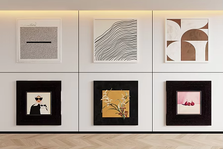Modern Decorative Painting Art Hanging Painting Photo Wall 3d model