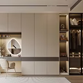 Modern Walk in Closet Interior Design With Cabinets Mirror And Storage
