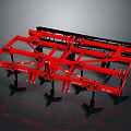 Red Agricultural Tillage Machinery With Metal Frame Multiple Black Plow Blades For Farm Cultivation