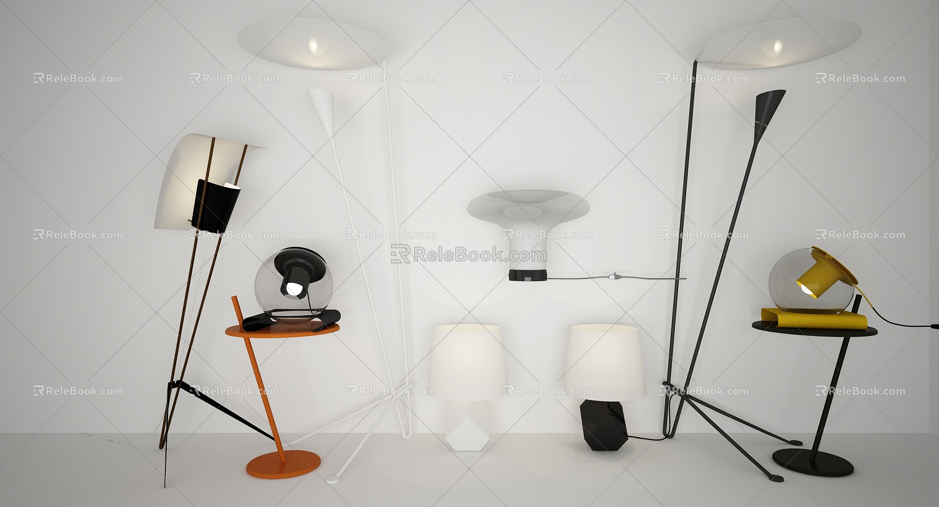 Floor lamp combination 3d model