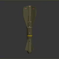 Olive Green Missile With Yellow Stripes And Fins 3D Model Design