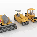 Various Types of Utility Vehicles Including Concrete Mixers Dump Trucks and Bulldozers