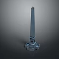Monumental Stone Obelisk Structure With Ornate Pedestal And Tapered Shaft Design