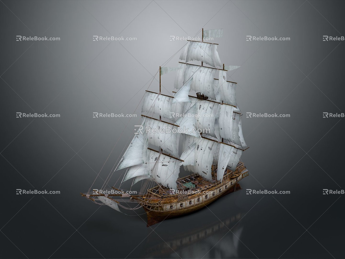 Modern Sailing Cartoon Sailing Small Sailing 3d model