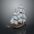 Modern Sailing Cartoon Sailing Small Sailing 3d model