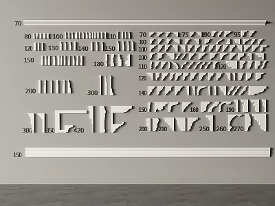 Decorative Gypsum Cornice Collection With Various Designs Sizes And Styles For Interior Decoration 3d model