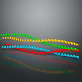 Colorful Helical Molecular Model For Medical Devices Research With Reflective Gray Background