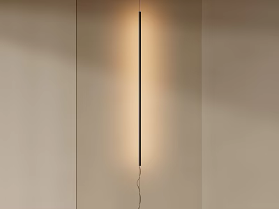 Sleek Modern Wall Light With Warm Glow And Minimalist Design On Beige Wall 3d model