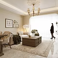 Elegant Light Luxury Living And Dining Room With Comfortable Furnishings And Delicate Home Decor