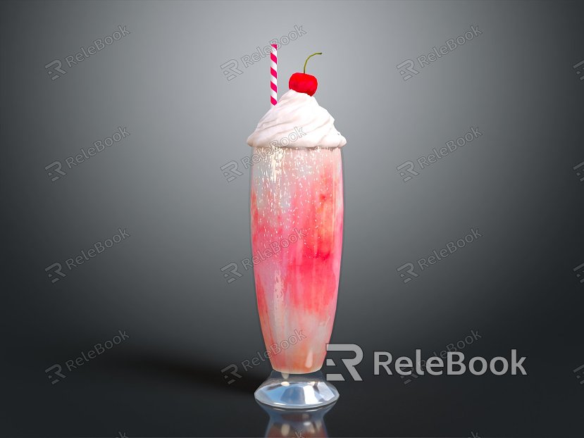 Modern Drink Milkshake Ice Drink Ice Cream model