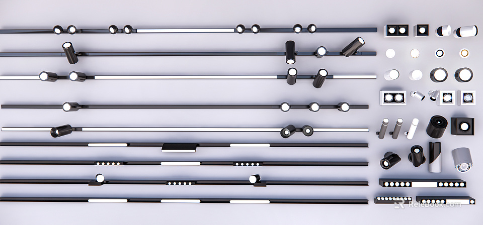 Modern Downlights And Spotlights With Various Designs For Home Ceiling Lighting 3d model 