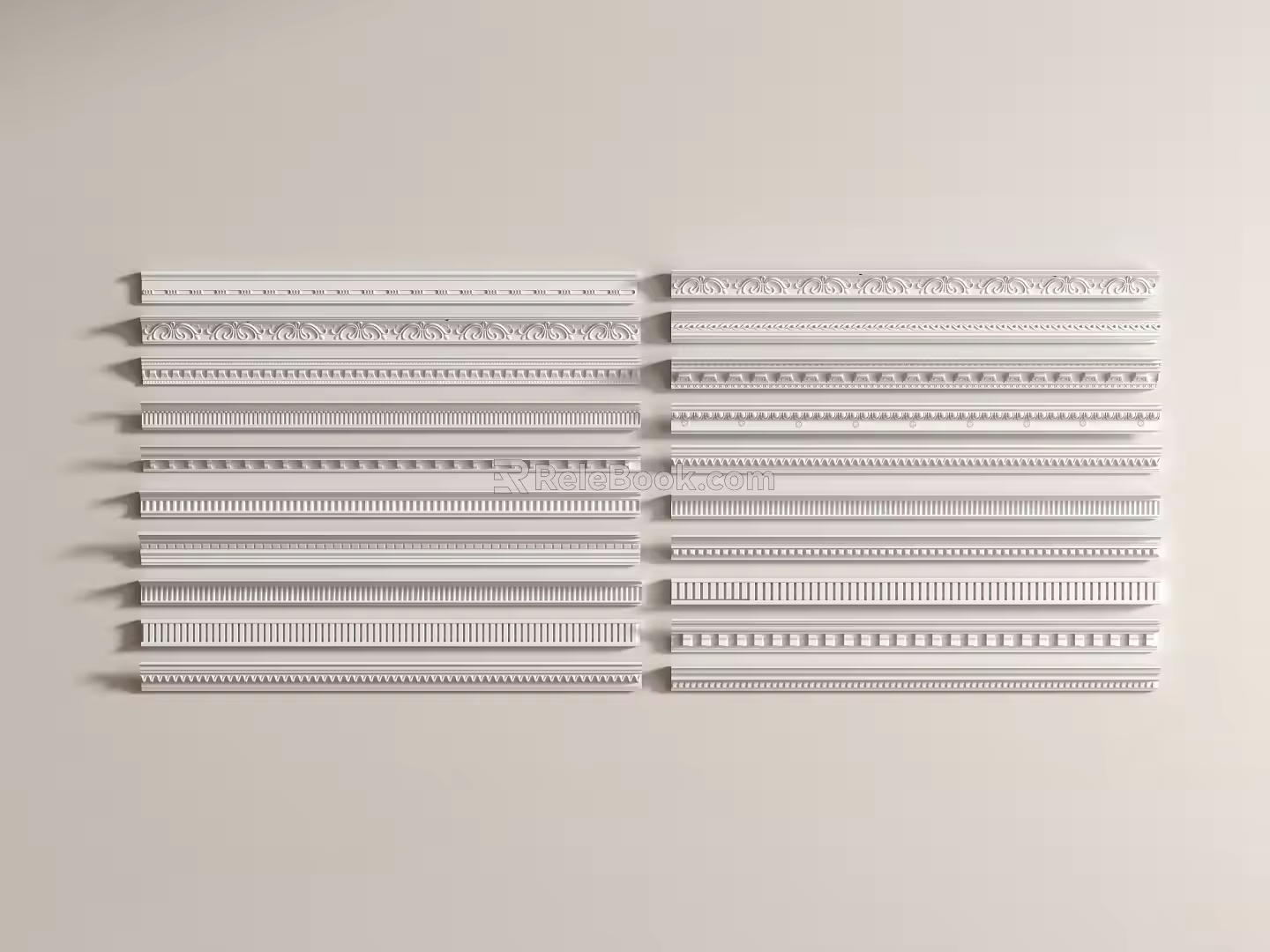 French line plaster line skirting line 3d model