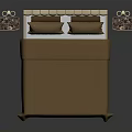 Modern Upholstered Bed Furniture with Vertical Tufted Headboard Wooden Nightstands and Table Lamps