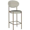 Modern Bar Stools With Upholstered Seats Backrest And Metal Frame Design 3d model