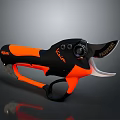 Black And Orange Vigor Weapon With Sharp Blade And Ergonomic Handle Design 3d model