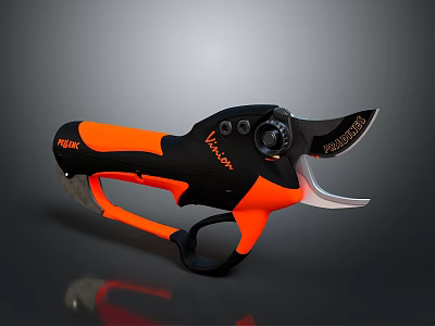 Black And Orange Vigor Weapon With Sharp Blade And Ergonomic Handle Design 3d model