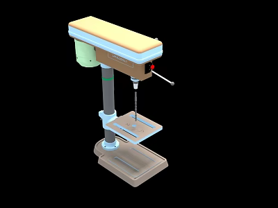 Heavy Duty Bench Drill Machine With Stable Base And Adjustable Worktable 3d model