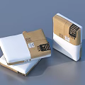 White Household Essentials For Daily Use With Brown Paper Packaging FIT Label Stacked And Single