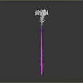 Sci Fi Weapon Design With Glowing Purple Pink Lights And Circular Halo