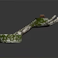 Green Spiral Staircase Structure With Circular Base And Snowy Mossy Surface