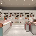 Bags Display Store Cabinet Counter Baking Paint Display Cabinet Store Cabinet Store Display Booth Leather Bag Store Art Modeling Nakajima Cabinet 3d model