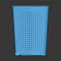 Blue Plastic Laundry Basket With Perforated Design Lid And Side Handle