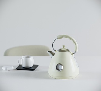 Vintage electric kettle teapot teacup 3d model