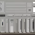 Various Types of Air Conditioners and Fans Including Wall Mounted and Floor Standing Units