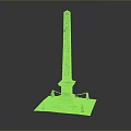 Ancient Stone Obelisk With Detailed Carvings On Square Platform Base
