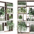 Indoor Vertical Garden Decor With Multi Tiered Wooden Shelves And Green Plants