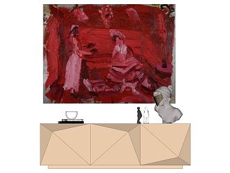 Modern Oil Painting Hanging Painting Decorative Painting Art Painting Decorative Cabinet 3d model