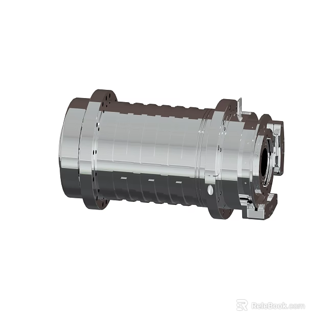 Mechanical Component Metal Cylindrical Part For Industrial Machinery With Shiny Surface 3d model