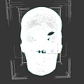 Detailed White Human Skull With Eye Sockets And Teeth On Black Background