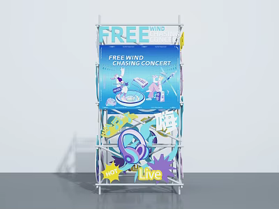 Free Wind Concert Photo Spot With Chasing Theme And Colorful Live Patterns 3d model