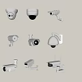 Various Surveillance Camera Models Including Dome Bullet And Wireless Types 3d model